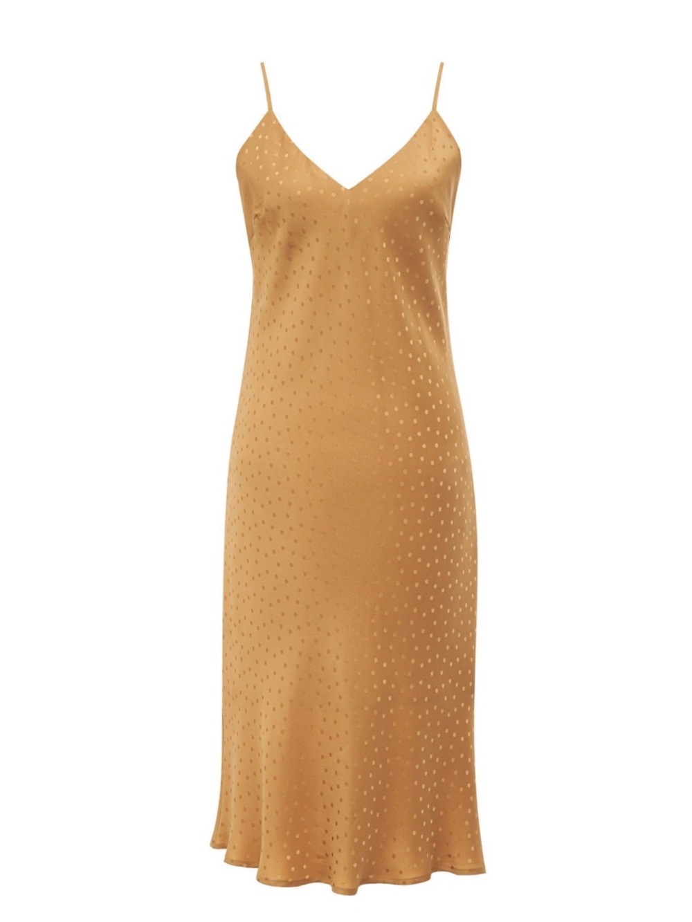 Gold Hawk Silk Jacquard Slip Dress (Camel) $305  NWT